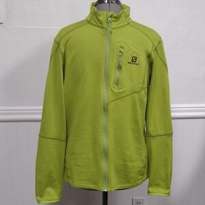 Salomon ACTI-THERM Men's Green Full-Zip Sweatshirt Outdoor, Hiking